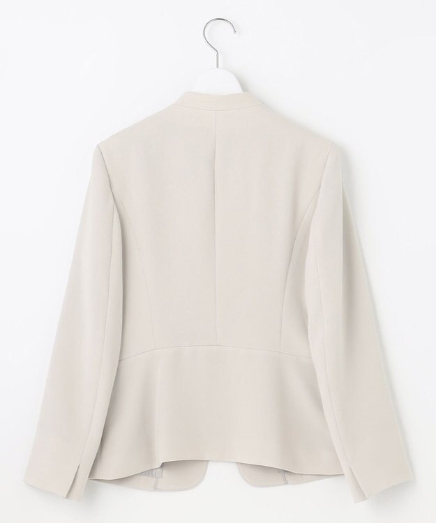 J.PRESS LADIES L 【WEB限定カラーあり・洗える】セラテリーダブルクロス ノーカラー ジャケット ベージュ系