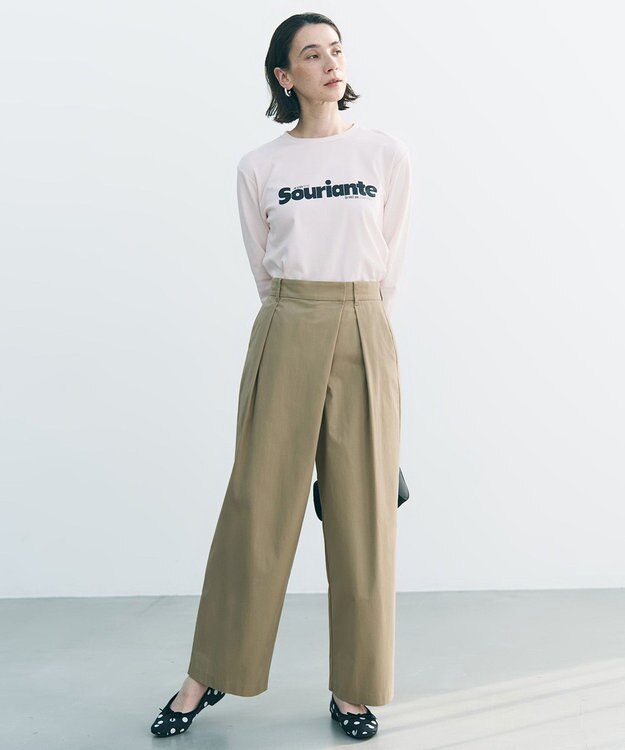 UNFILO アシンメトリー ラップパンツ ベージュ