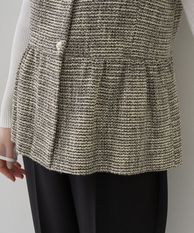 YECCA VECCA ツイードペプラムジレ Mix