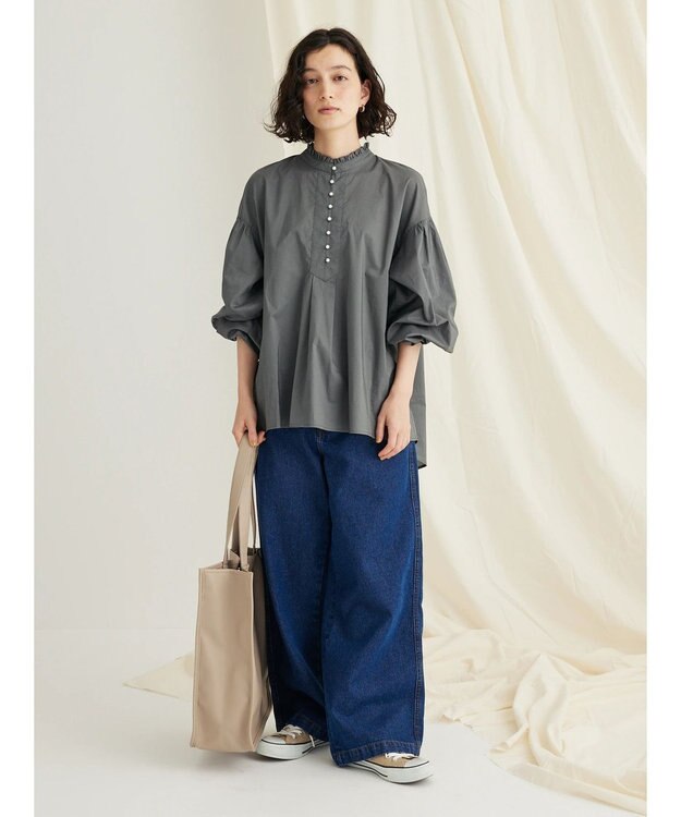 CRAFT STANDARD BOUTIQUE フェイクレザースクエアトート Gray Beige