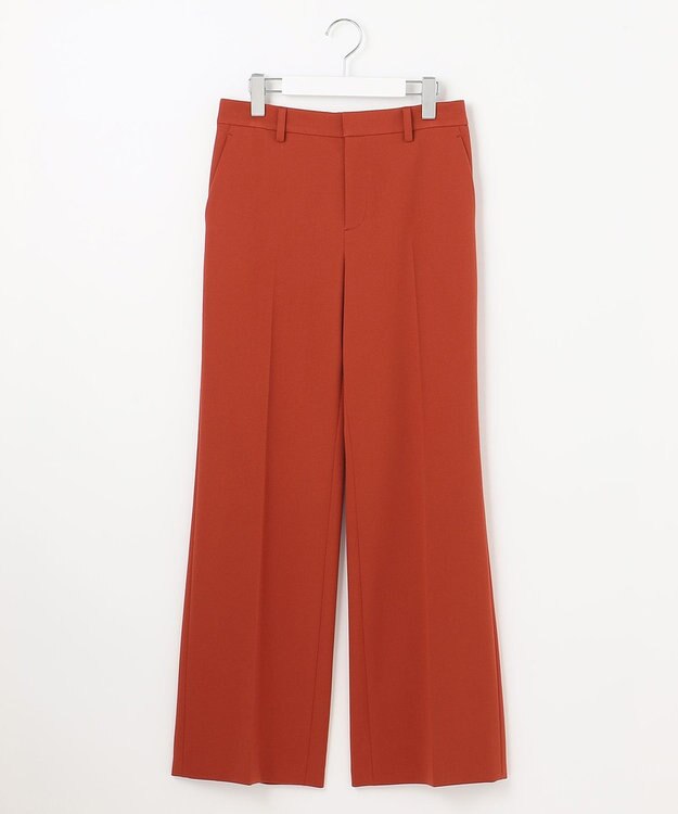 自由区 L 【WEB限定カラーあり/洗える/撥水加工】TRギャバ ストレートパンツ オレンジ系