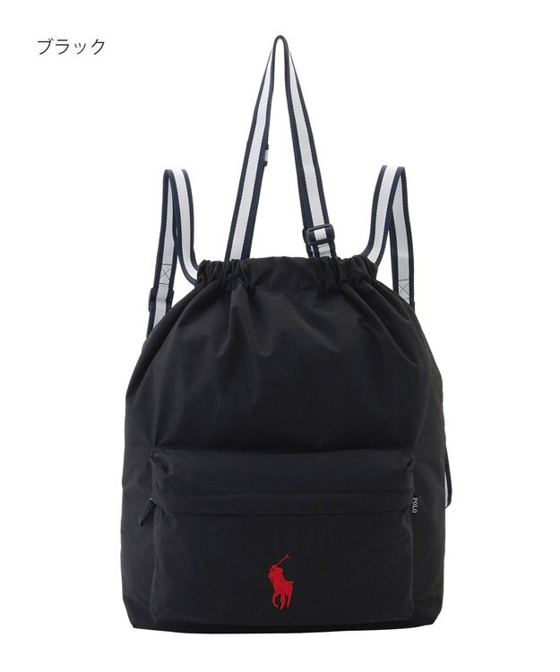 MOONBAT POLO RALPH LAUREN(ポロ ラルフローレン) 2WAYレインバッグカバー POLO PONY 撥水加工 レインバッグ ブラック