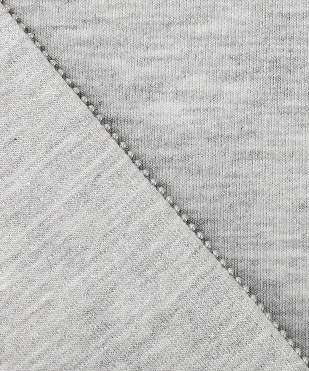 ANY ダブルジップパーカー トップグレーラメ