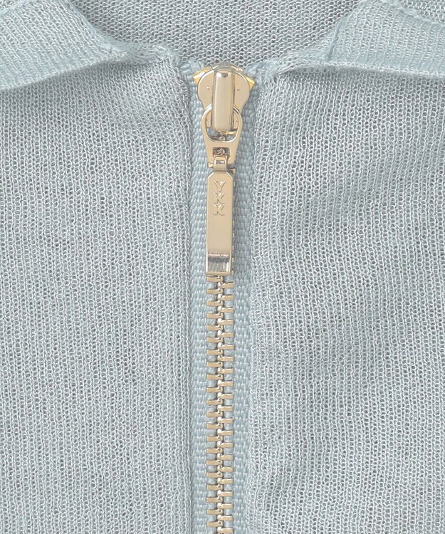 J.PRESS LADIES L 【洗える】シアーライトニット パーカー シーブルー系