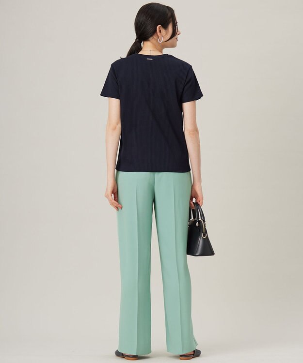 自由区 L 【ドラマ「明日はもっと いい日になる」着用】ソフトリブ Tシャツ ネイビー