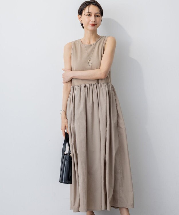 23区 S 【Oggi8月号掲載/洗える】ニットレイヤード ワンピース ベージュ系