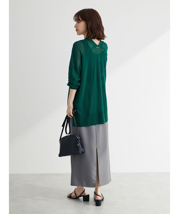 Green Parks 接触冷感シアーニットカーディガン Green
