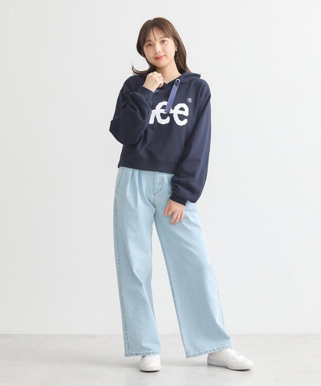 earth music&ecology Ｌｅｅ×ｅ．ｍ．ａ．ｅショート丈パーカー Navy