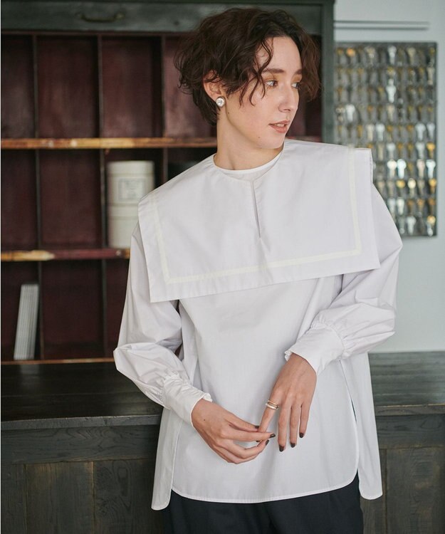 #Newans 【ANSWER for ハンサムモード】襟を取り外せる！セーラーカラーシャツ ホワイト系