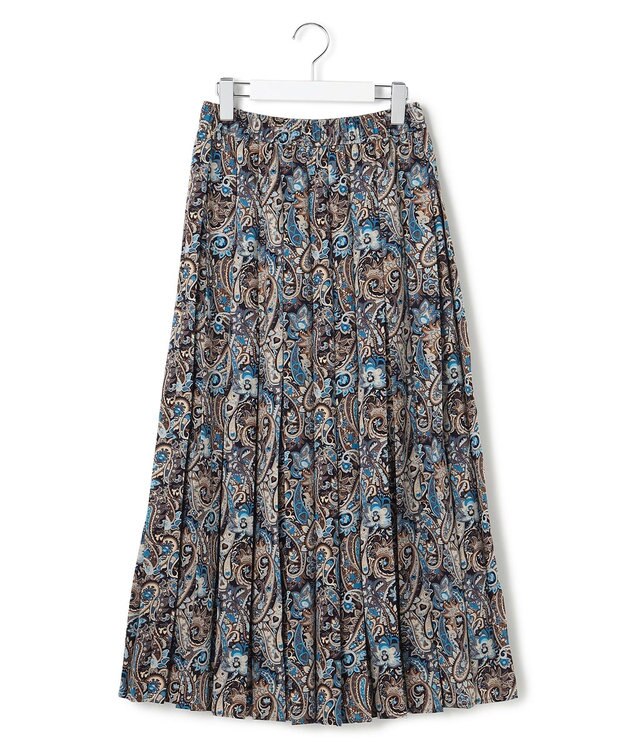 J.PRESS YORK STREET 【WOMEN】ペイズリーワイドプリーツ スカート ブルー系3
