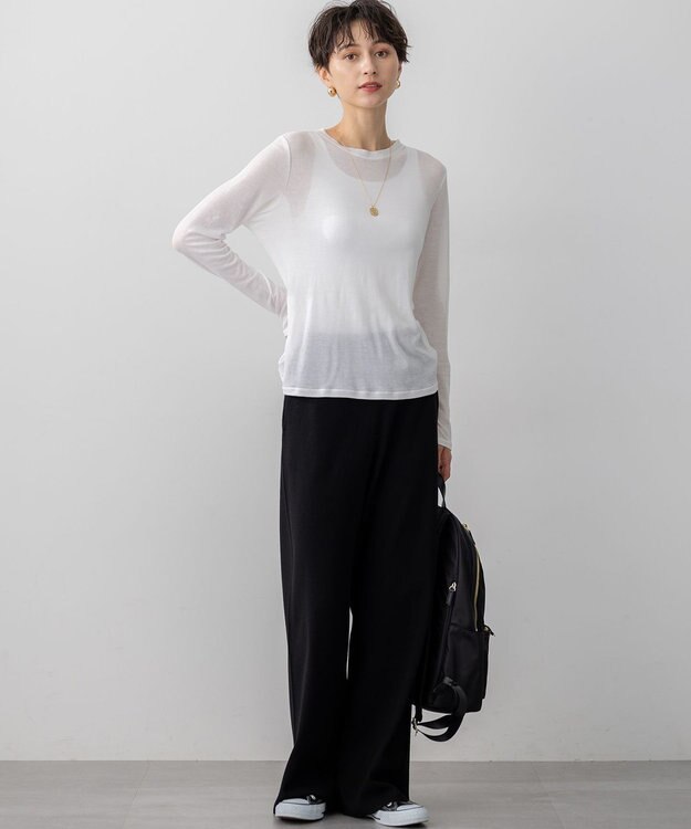 23区 L 【Oggi5月号掲載/洗える】シアー レイヤード TEE ホワイト系