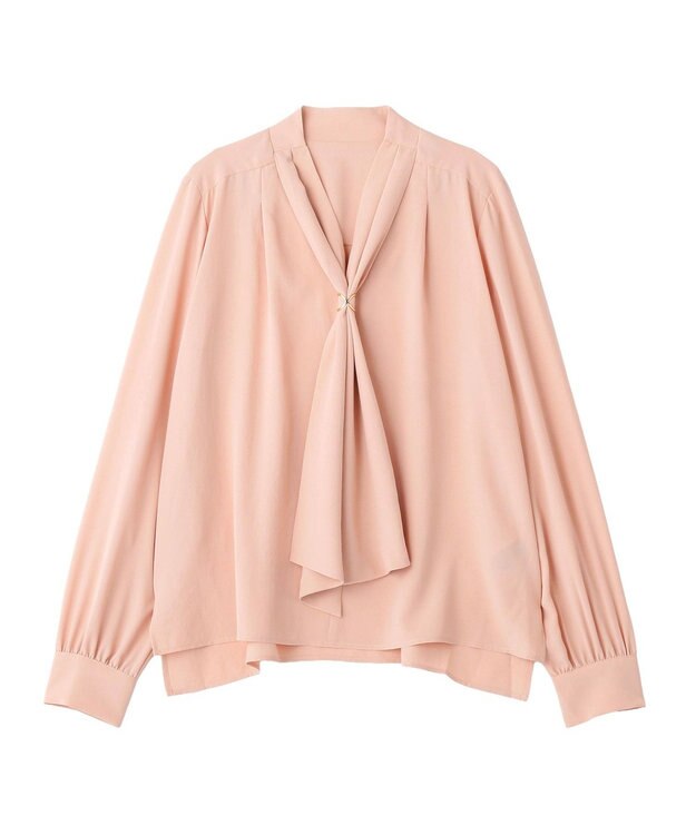 YECCA VECCA スカーフリング付きボウタイブラウス Pink