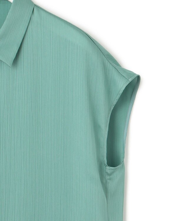 ICB 【接触冷感・洗える】サテンヨウリュウ フレンチスリーブシャツ セラドン系