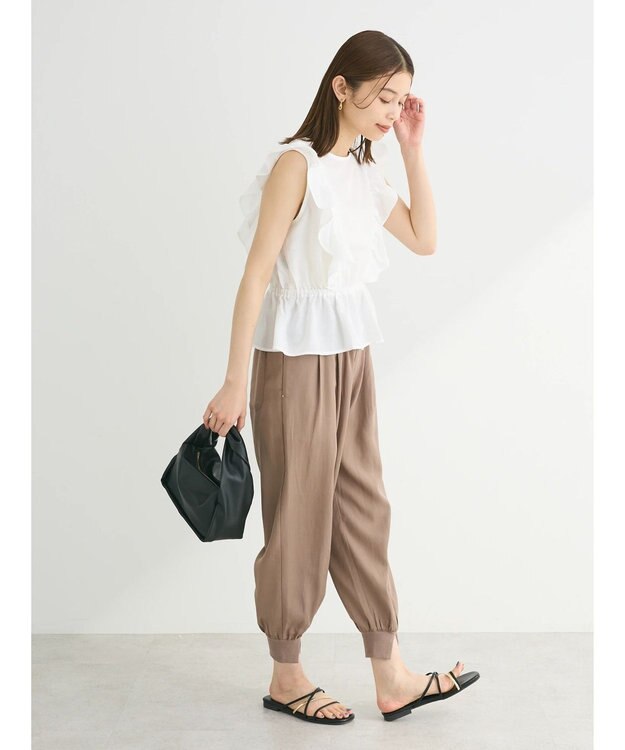 Green Parks ・ＳＵＧＡＲ　ＳＰＯＯＮ　２ｗａｙペプラムブラウス Off White