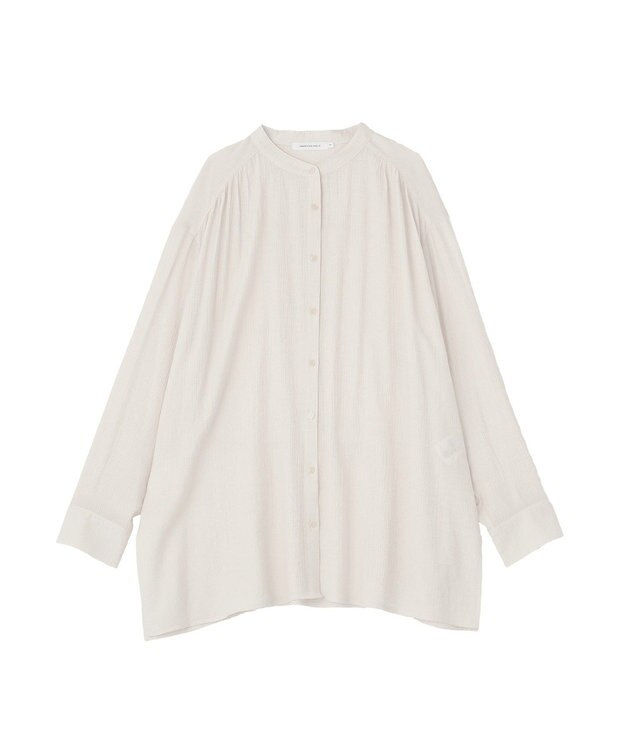 AMERICAN HOLIC 楊柳バンドカラーシャツ Ivory