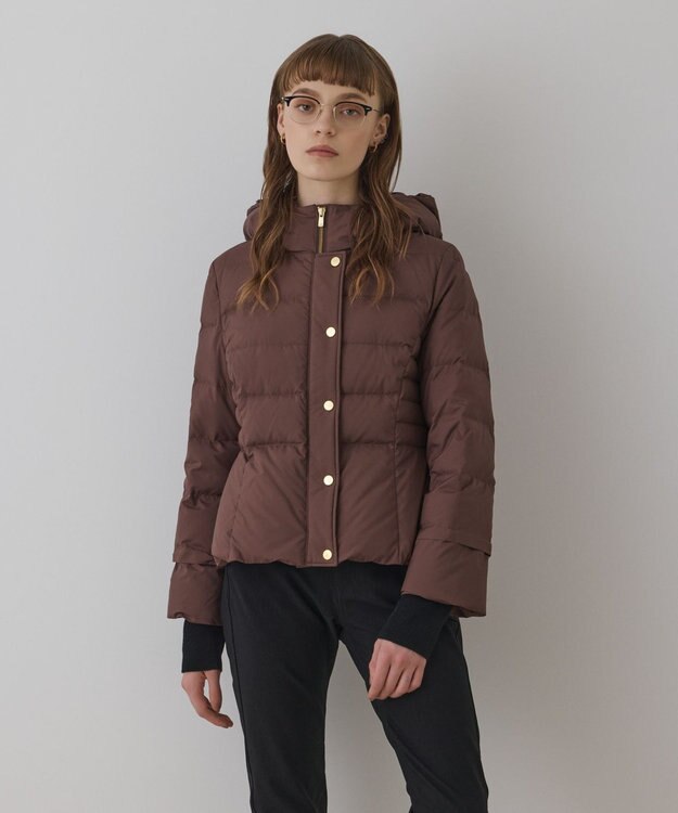 GRACE CONTINENTAL エコファーショートダウンジャケット ブラウン