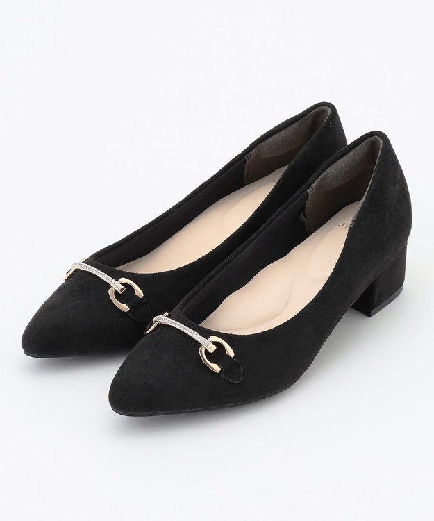 ANY SIS 【23.0cm~24.0cm】ストーンビット パンプス ブラック