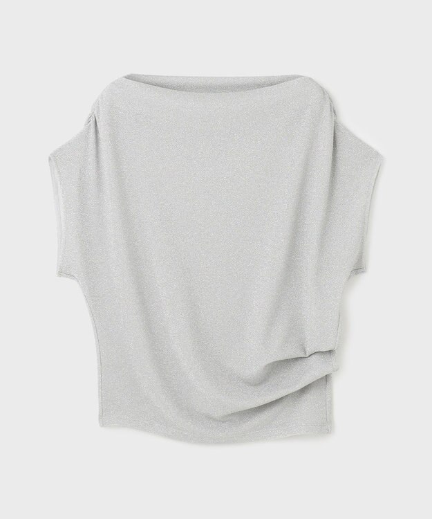 GRACE CONTINENTAL ラメドレープカットトップ シルバー