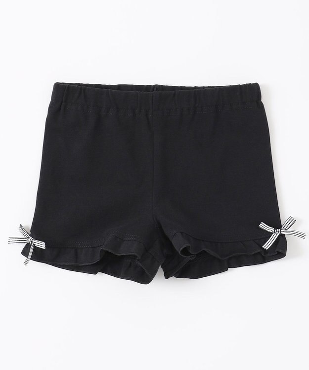 ANY KIDS 無地/総柄 1分丈スパッツ ブラック（無地）