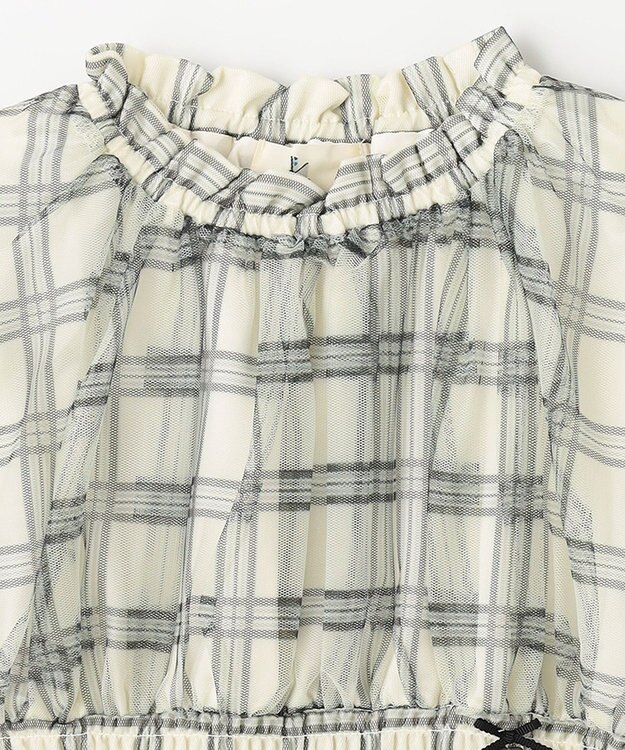 組曲 KIDS 【110-140cm】ノエルチェックチュール ワンピース オフホワイト系5