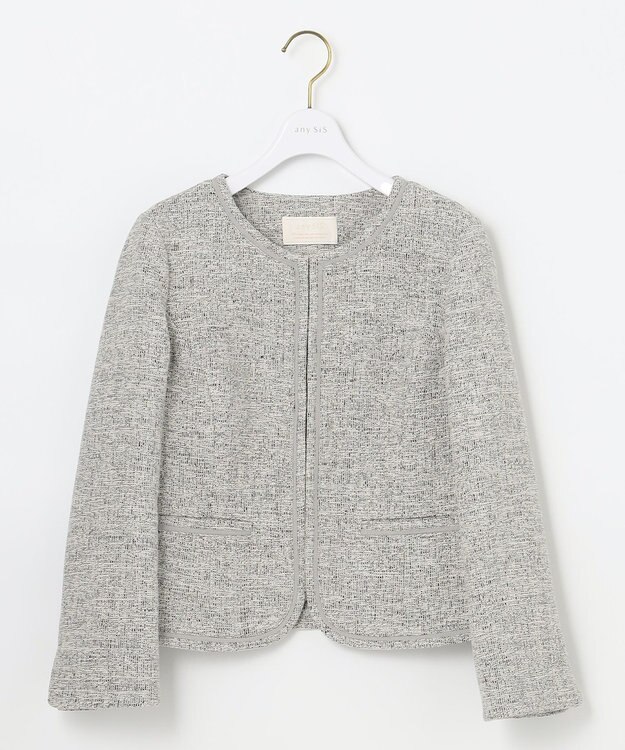 ANY SIS ミニライトボーダー ジャケット シャンブレーグレー