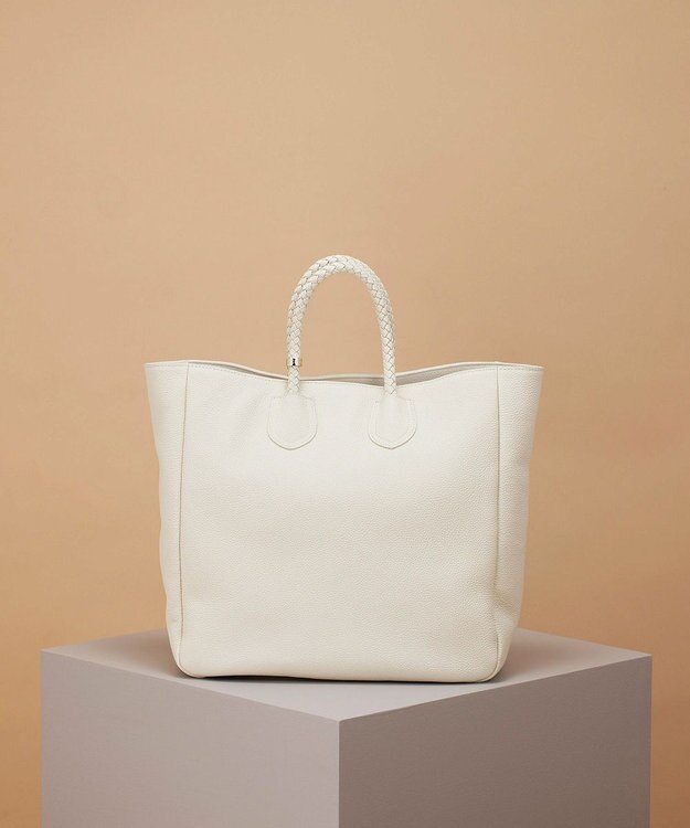 TOPKAPI 【ドラマ着用】【TREASURE TOPKAPI】シュリンクレザー メッシュハンドル ショルダー付き トート バッグ オフ