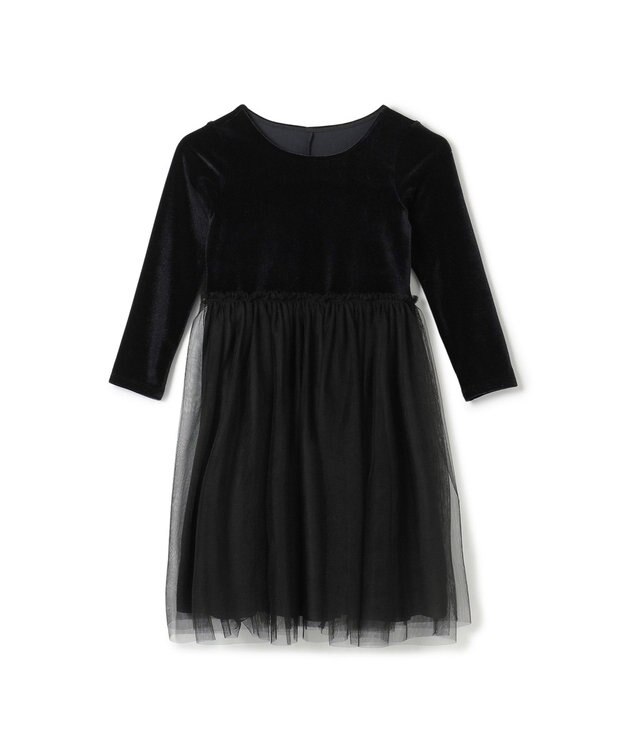 Chacott velour combi dress (kids) ブラック（ロベット）
