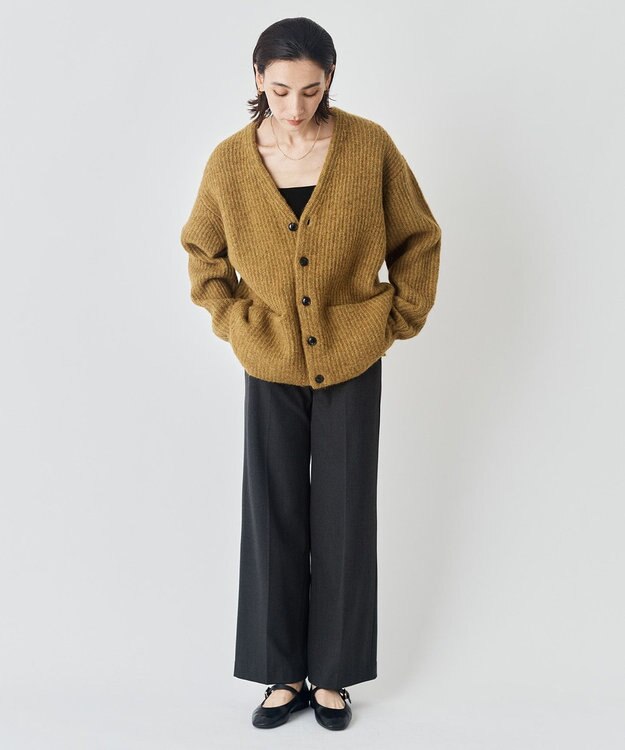 UNFILO 【ウエストゴム/14サイズ展開】beauty warm pants ワイド チャコール