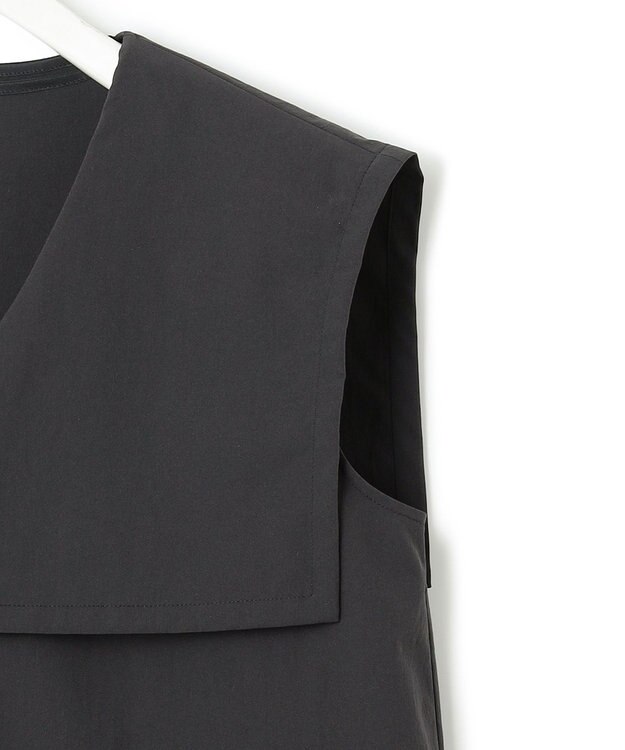 ICB L 【洗える】ヴィンテージスパンブロード ビックカラーブラウス グレー系