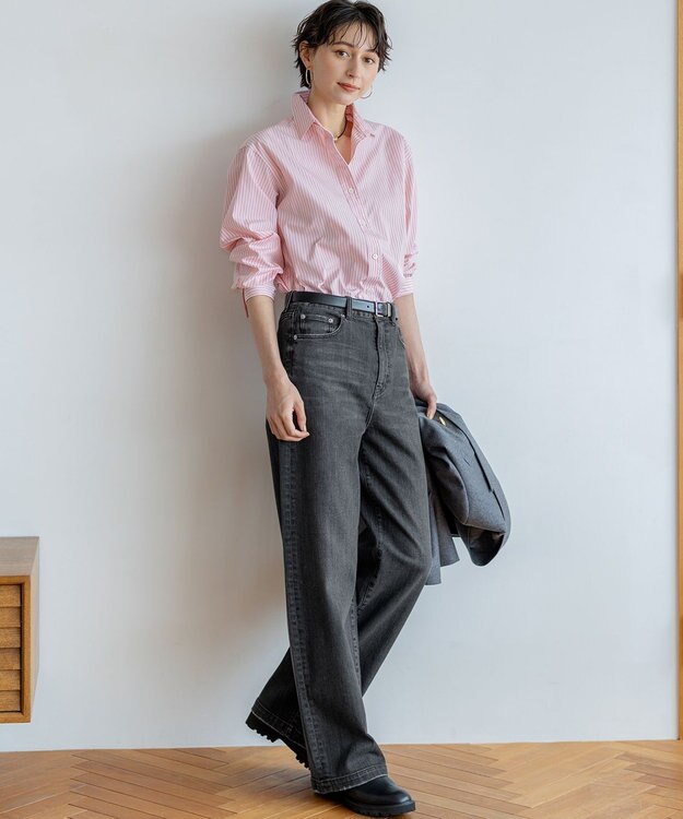 23区 S 【滝沢眞規子さん着用/VERY掲載/洗える】23区DENIM ストレッチ ワイドパンツ グレー系