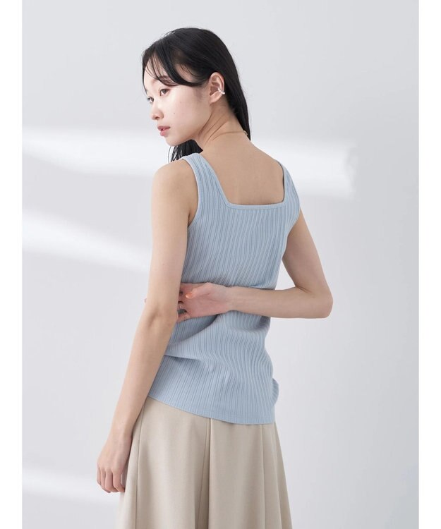 earth music&ecology ２ＷＡＹネックリブタンクトップ Sax