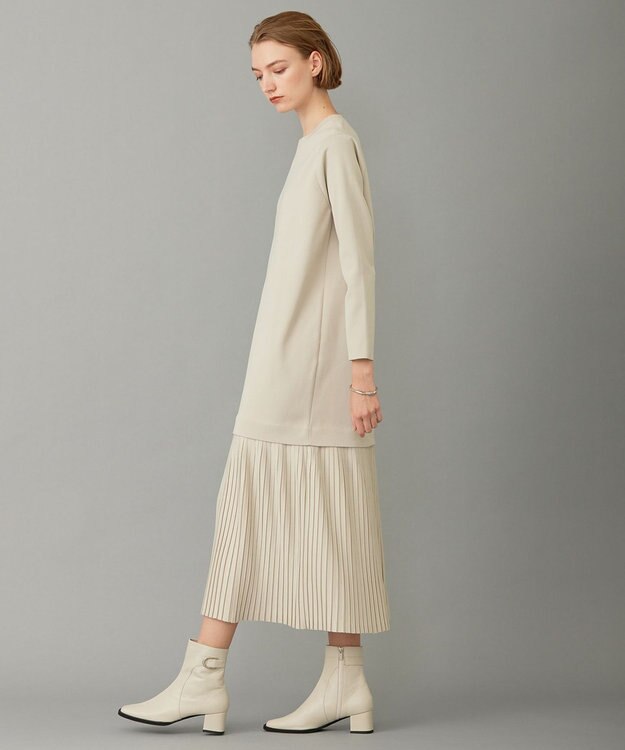 ICB 【洗える】リサイクルポリエステルハイゲージ ドッキングワンピース トープ系