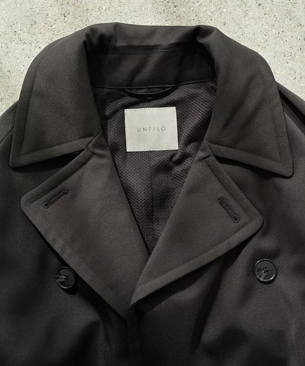 UNFILO MENS 【男女兼用】ウールライクトレンチコート ブラック