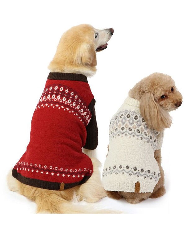 PET PARADISE ペットパラダイス ニット ノルディク柄  《レッド》 中型犬 大型犬 レッド