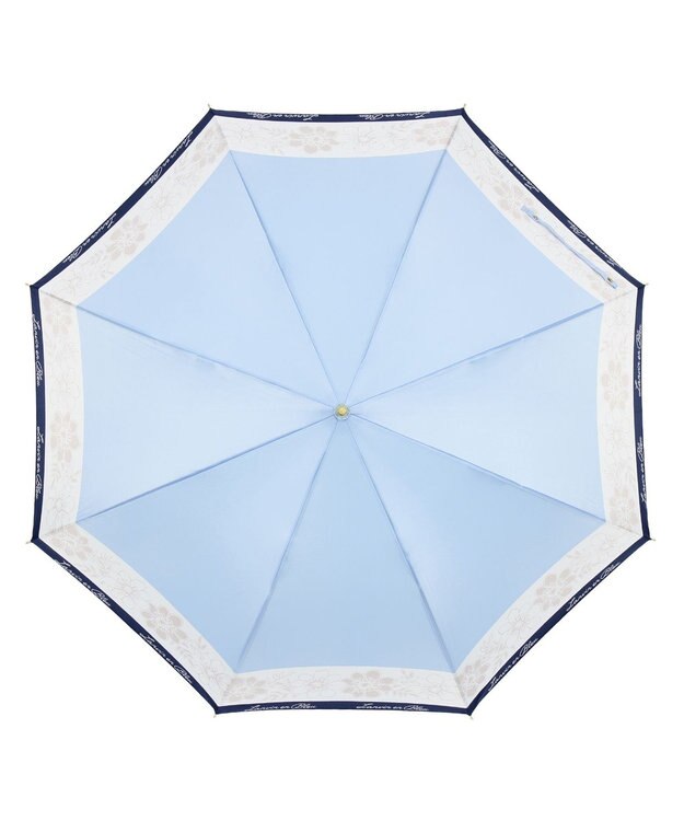 MOONBAT LANVIN en Bleu 【耐風】長傘 サテンプリントフラワー サックスブルー