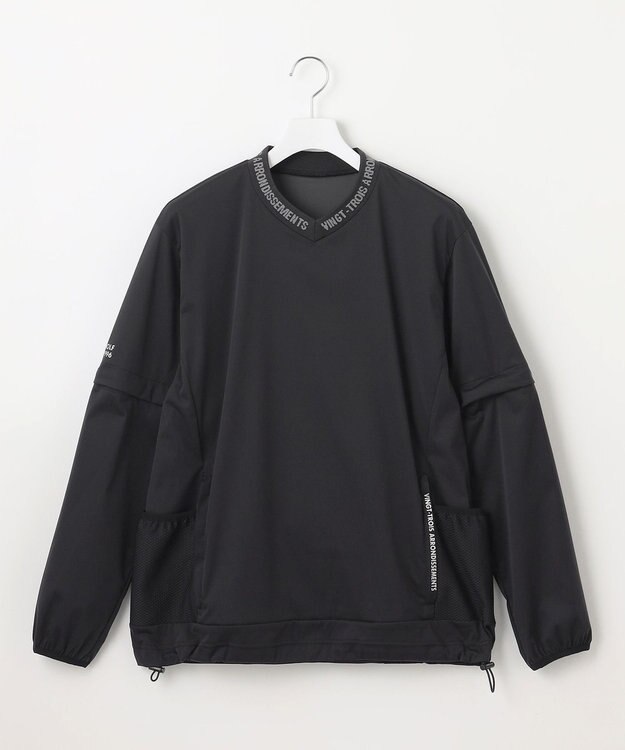 23区GOLF 【MEN】防風ストレッチアリージャージープルオーバー ブラック系