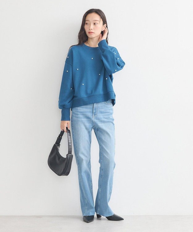 earth music&ecology パールプルオーバー Blue Green