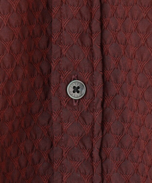 JOSEPH HOMME トライジャガードストレッチ　ウィングカラーシャツ ワイン系