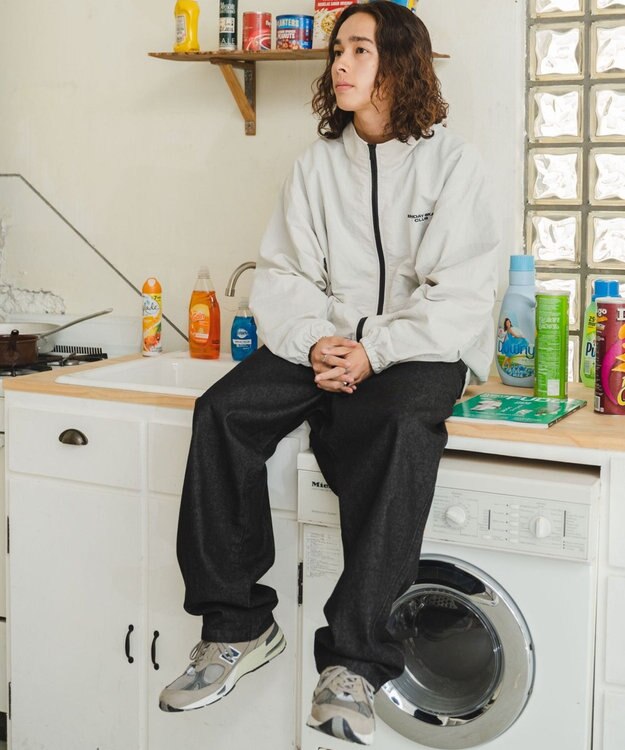 WEGO デニムイージーワイドパンツ ブラック