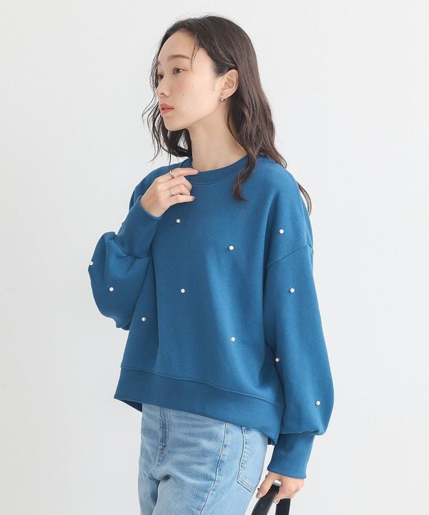 earth music&ecology パールプルオーバー Blue Green