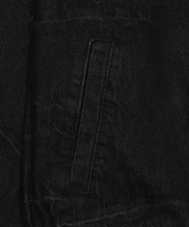 WEGO ファーフードスラッシュデニムブルゾン デニムブラックソノタ