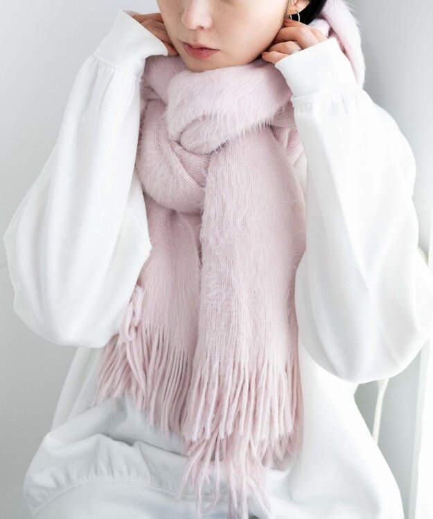 WEGO シャギーストール ライトピンク