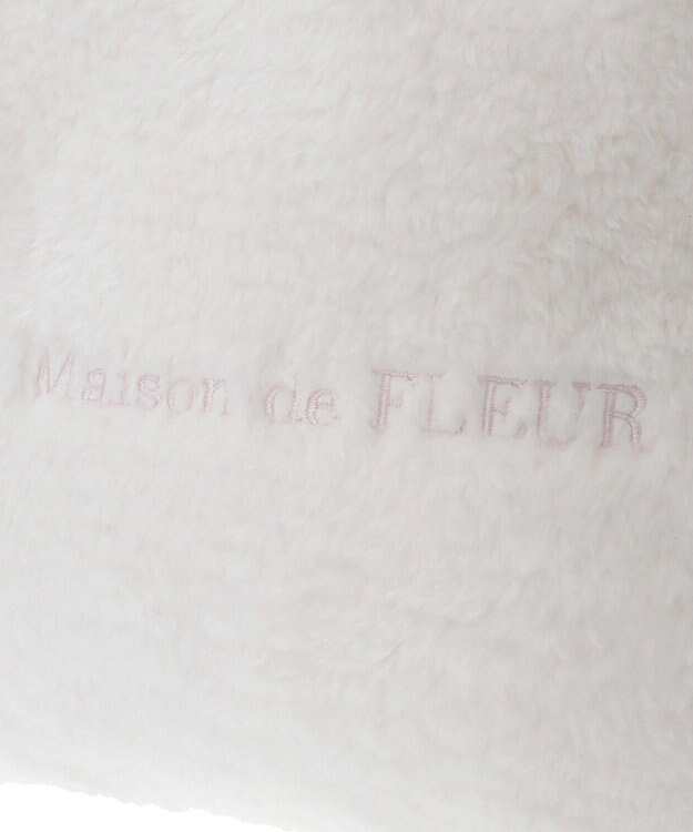 Maison de FLEUR スカーフ付きボア2WaySトートバッグ Pink Beige