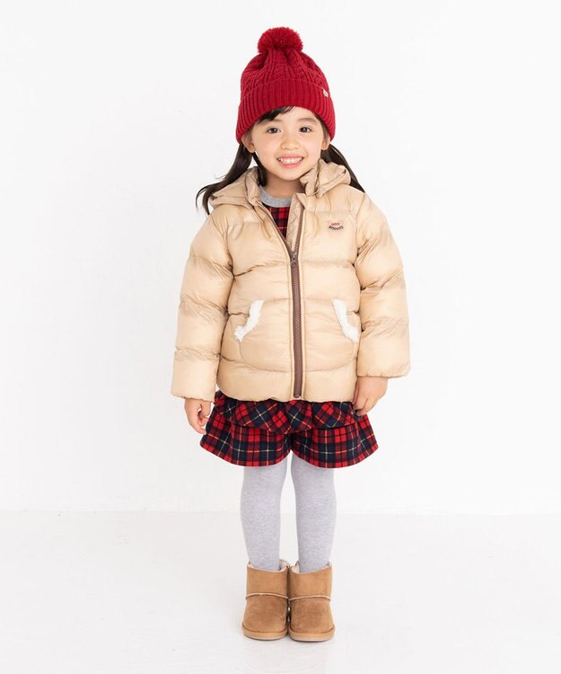 MIKI HOUSE HOT BISCUITS 【80-120cm】 高機能 グースリー素材 中綿ジャンパー ベージュ