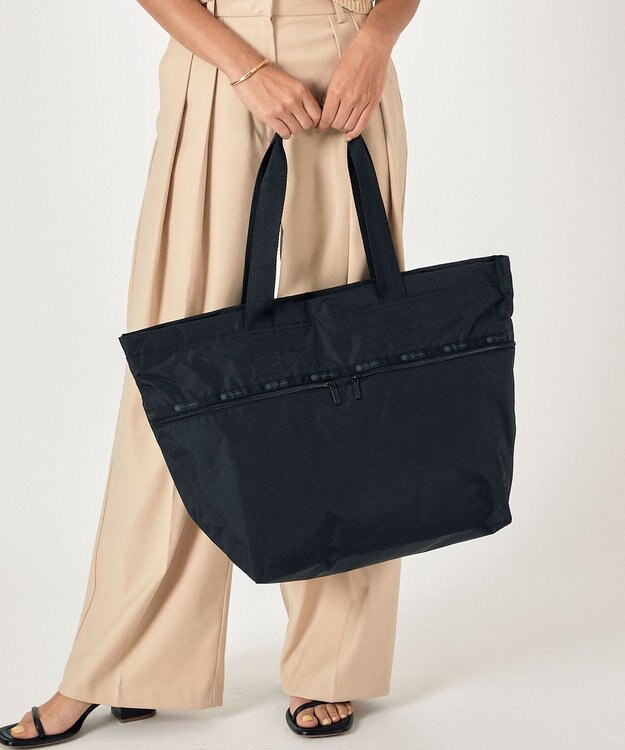 LeSportsac CARLIN ZIP TOP TOTE BAG/リサイクルドブラックJP リサイクルドブラックJP