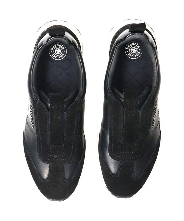 INTER-CHAUSSURES 【BUSSOLA】スリッポンスニーカー ブラックコンビ