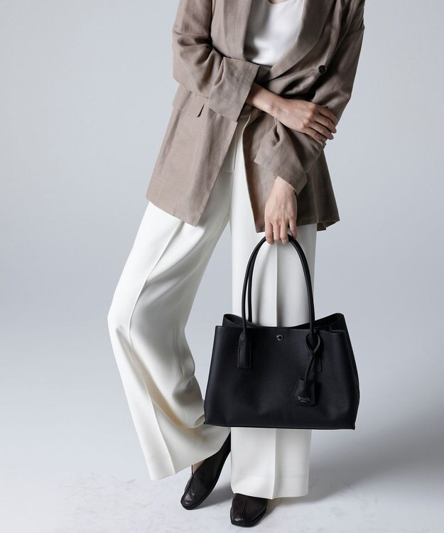 TOPKAPI 【雑誌掲載】【Breath TOPKAPI】ELAN エラン シュリンクレザー 2way トートバッグ ブラック