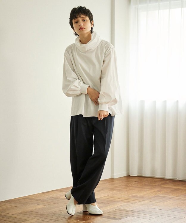 #Newans リラックスフィットタートルネックブラウス ホワイト