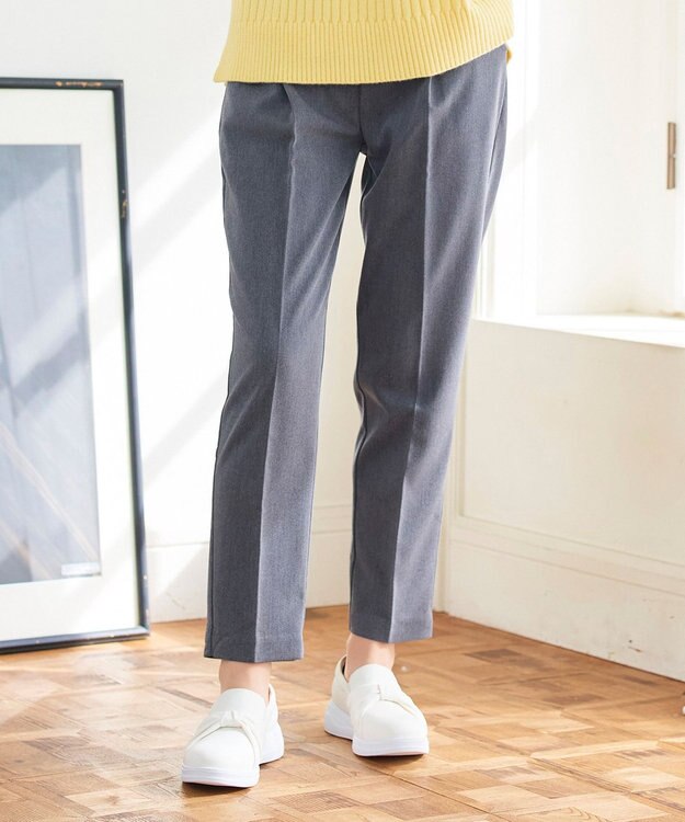 Tiaclasse 【小倉優子さん着用・洗える】カラーテーパードパンツ ブラック