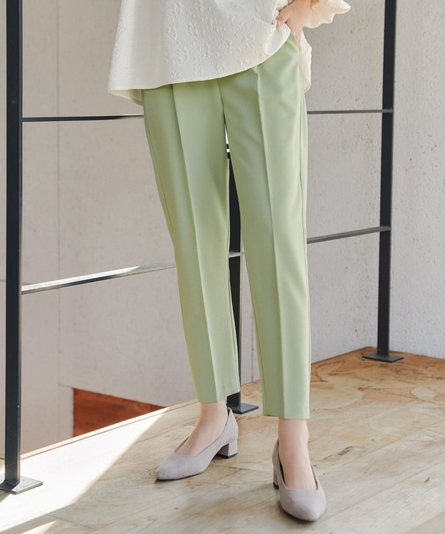 Tiaclasse 【小倉優子さん着用・洗える】カラーテーパードパンツ ミント